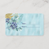 青い小さい実と金色の葉の青いホイルくじ エンクロージャーカード (裏面)