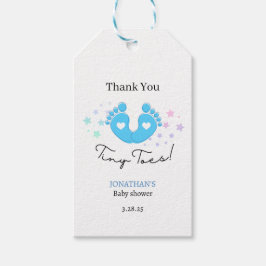 青い小さい足の指 ギフトタグ