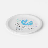 青い小さい足の指 ペーパープレート (アングル)