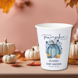 青い小さなかぼちゃの彼の方法で男の子の赤ちゃんシャワー 紙コップ