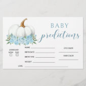 青い小さなカボチャの男の赤ちゃんシャワー予測 便箋 (正面)