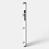 青い小さなハート iPhoneケース (左側面)