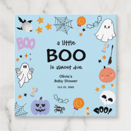 青い小さなブーかわいい幽霊ハロウィーン赤ちゃんシャワー フェイバータグ