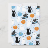 青い小さなブー赤ちゃんシャワー 招待状 (裏面)