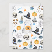 青い小さなブー赤ちゃんシャワー 招待状 (裏面)