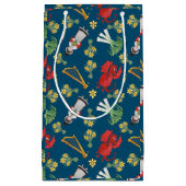 青い小さな抱き枕にウェルシュの衣装と装飾 スモールペーパーバッグ (正面)