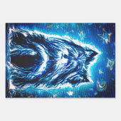 青い小さな犬 ラッピングペーパーシート (正面)