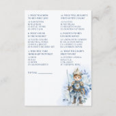 青い小さな王室の王子のシャワー誰が知ってる？ エンクロージャーカード (裏面)