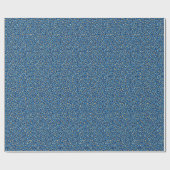 青い小さな花のパターン ラッピングペーパー (フラット)