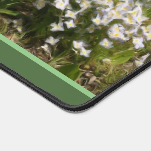 青い小さな花絵画の青パーソナライズされた色 デスクマット (コーナー)