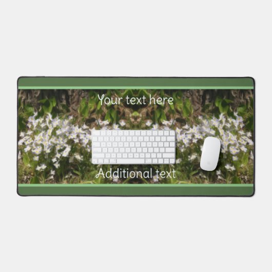 青い小さな花絵画の青パーソナライズされた色 デスクマット (キーボード&マウス)