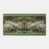 青い小さな花絵画の青パーソナライズされた色 デスクマット (正面)