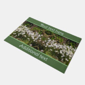 青い小さな花絵画の青パーソナライズされた色 ドアマット (アングル)