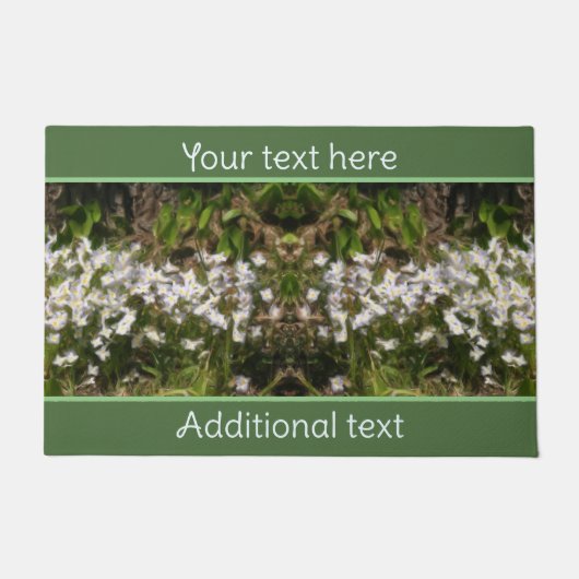 青い小さな花絵画の青パーソナライズされた色 ドアマット (正面)