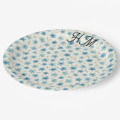 青い小さな花 シンプル - カスタマイズ ペーパープレート (アングル)