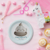 青い小さな餃子の赤ちゃんシャワー ペーパープレート (パーティー)