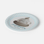 青い小さな餃子の赤ちゃんシャワー ペーパープレート (アングル)