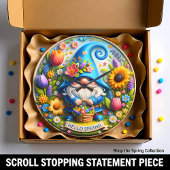 青い小人　こんにちは春よ ラージ壁時計