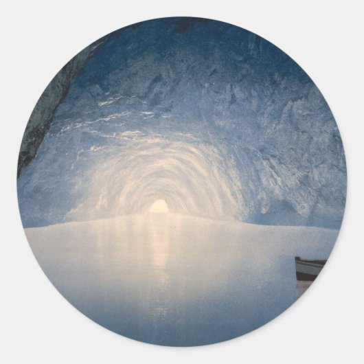 青い小洞窟、Capriのカンパニア州、イタリアの島 ラウンドシール (正面)