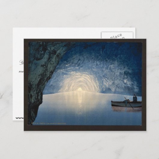 青い小洞窟、Capriの島の、イタリアのヴィンテージの写真 ポストカード (正面/裏面)