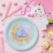 青い少年に象の赤ちゃんシャワー ペーパープレート (パーティー)