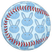 青い少年 ウサギの顔 春 イースター柄 ソフトボール (正面左)