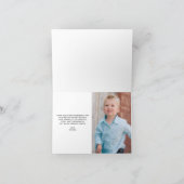 青い少年 クロス フォト 洗礼 サンキューカード (内部)