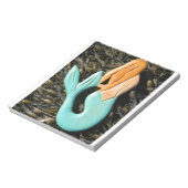 青い尾の人魚メモ帳 ノートパッド (回転)