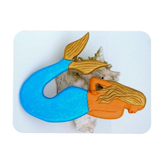 青い尾の人魚 マグネット (横)