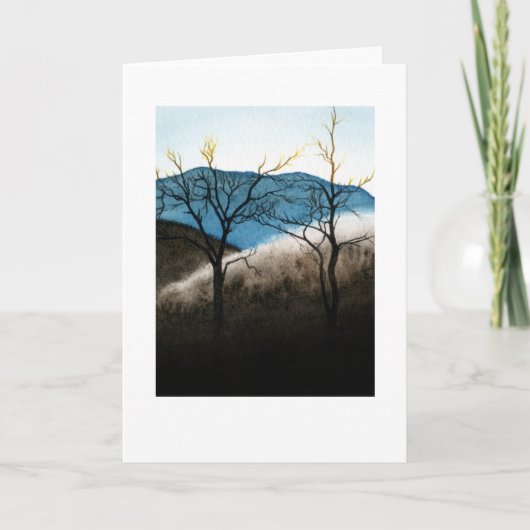 青い尾根凍ってい雨 カード (正面)