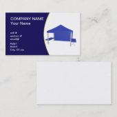 青い展示会のテント 名刺 (正面/裏面)