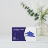 青い展示会のテント 名刺 (スタンド正面)