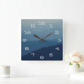 青い層 スクエア壁時計 (ホーム)