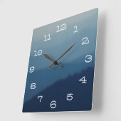 青い層 スクエア壁時計 (傾斜)