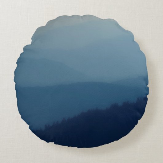 青い層 ラウンドクッション (正面)