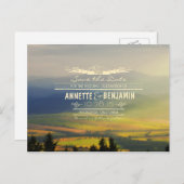 青い山と日没の地平線は日付を保存する 案内ポストカード (正面/裏面)