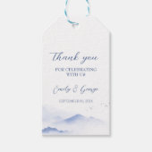 青い山と結婚鳥 ギフトタグ (正面)