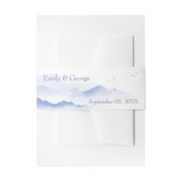 青い山と結婚鳥 招待状ベリーバンド