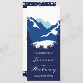 青い山と針葉樹の結婚式プログラム プログラム (正面/裏面)