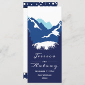 青い山と針葉樹結婚のメニューカード メニュー (正面/裏面)