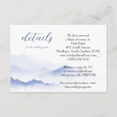 青い山と鳥の囲結婚いカード エンクロージャーカード (正面)