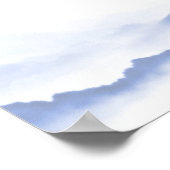 青い山と鳥の結婚歓迎ポスター ポスター (角)