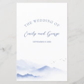 青い山と鳥結婚のメニュー (裏面)