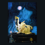 青い山の三プリンセス ポスター<br><div class="desc">北欧のおとぎ話「太陽の東と月の西：北からの古い物語」のデンマークのアーティストKay Neilsenによる美しいイラストレーション。このイラストレーションは、3人の物語の王座に座って、2人の巨大なトロールが彼女の目の前の黒い台座に座って、背景に渦巻く青い空。</div>