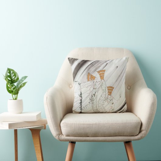 青い山の三人の王女 by Kay Nielsen クッション (椅子)