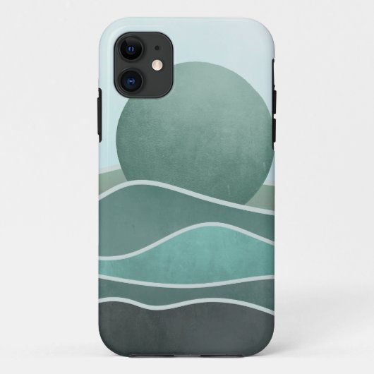 青い山の上にボーホブルームーン Case-Mate iPhoneケース (裏面)