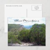 青い山の低木 ポストカード (正面/裏面)