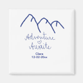 青い山の冒険が待っています 心に名前を付けましょう マグネット