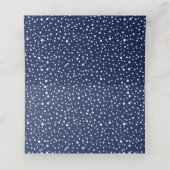 青い山の冬の結婚式を折り畳んだ護衛 プレイスカード (内部開封)