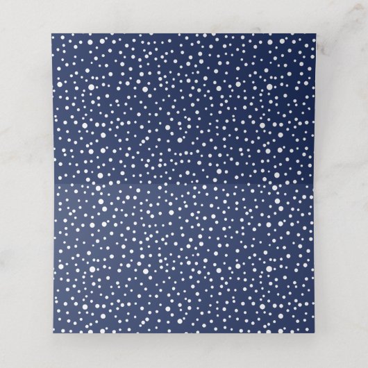 青い山の冬の結婚式を折り畳んだ護衛 プレイスカード (内部開封)